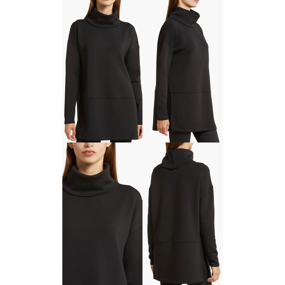Spanx AirEssentials‎ Turtleneck Tunic Black Long Sleeve Sweatshirt 50501R Medium